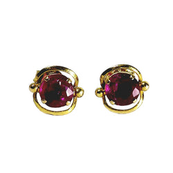 Yellow Gold and Ruby Stud Earrings