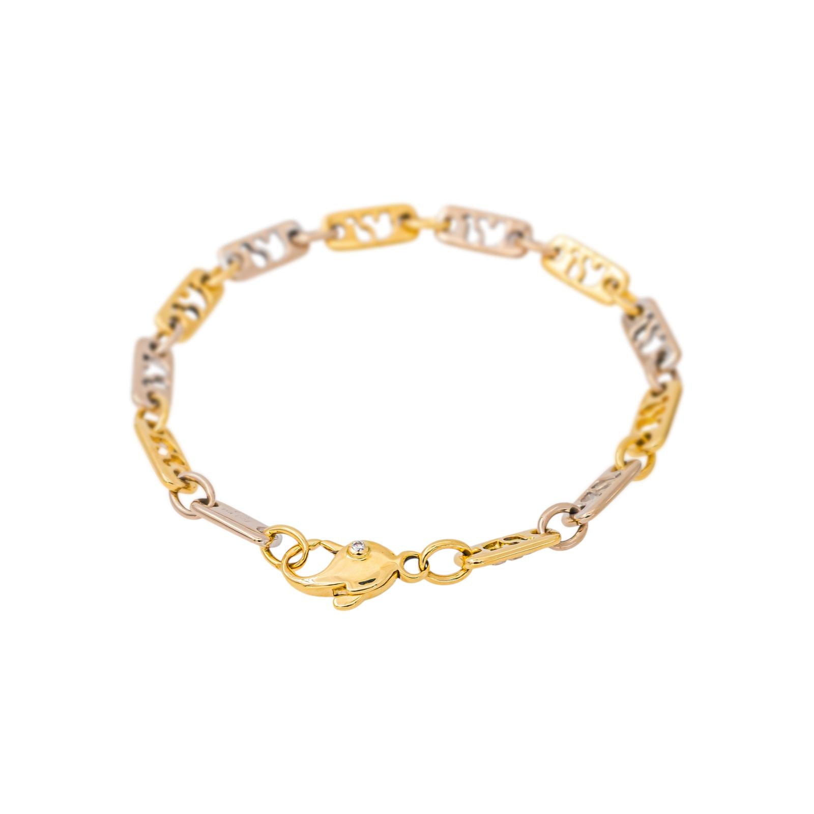 Bracelet Maille souple ajouré Or jaune Diamant