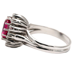 Entourage Ring in White Gold, Rubies, and Diamonds