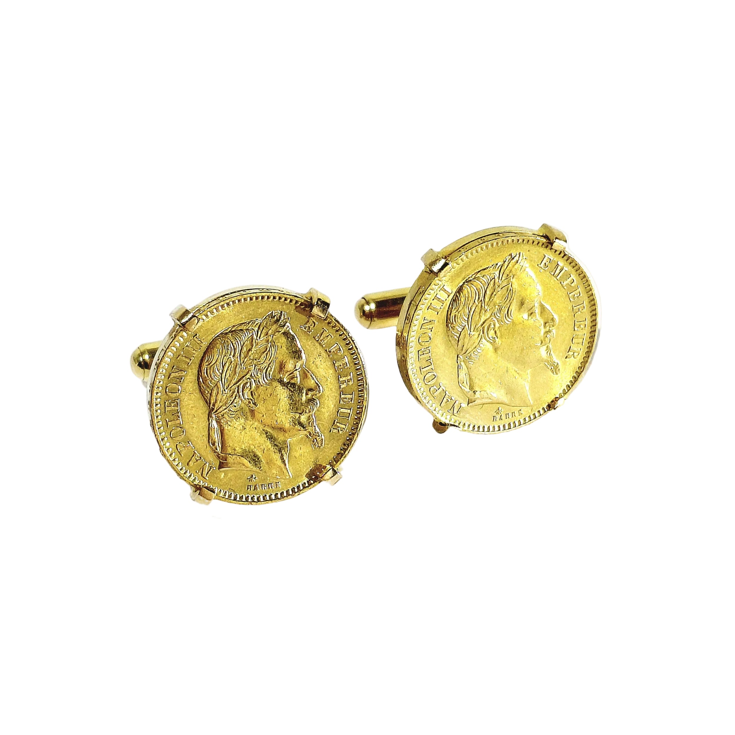 Yellow gold cufflinks