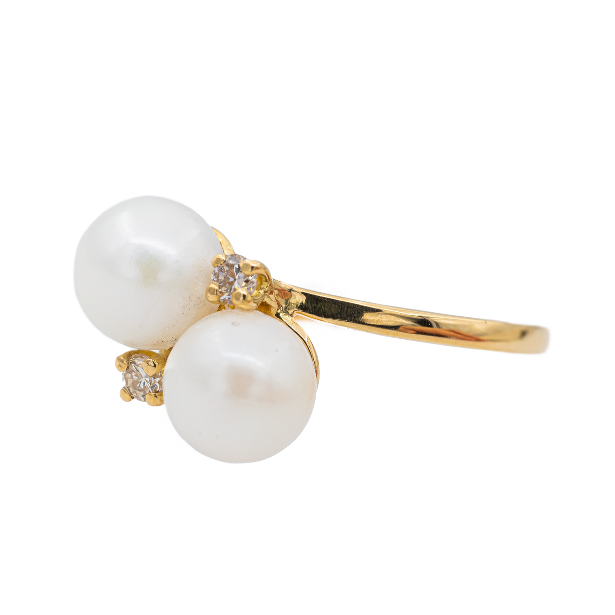 Bague Toi & Moi Or jaune Perle