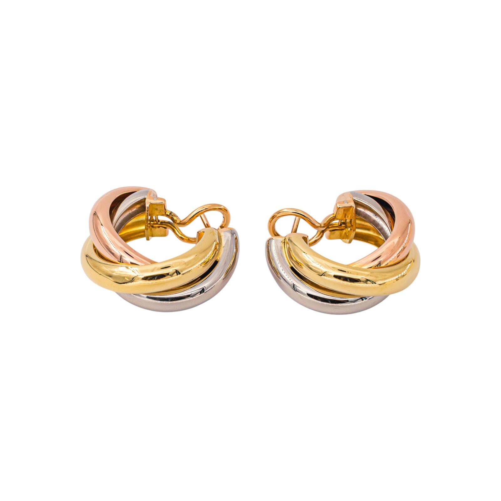 Cartier Boucles d'oreilles Créoles Trinity  Or jaune
