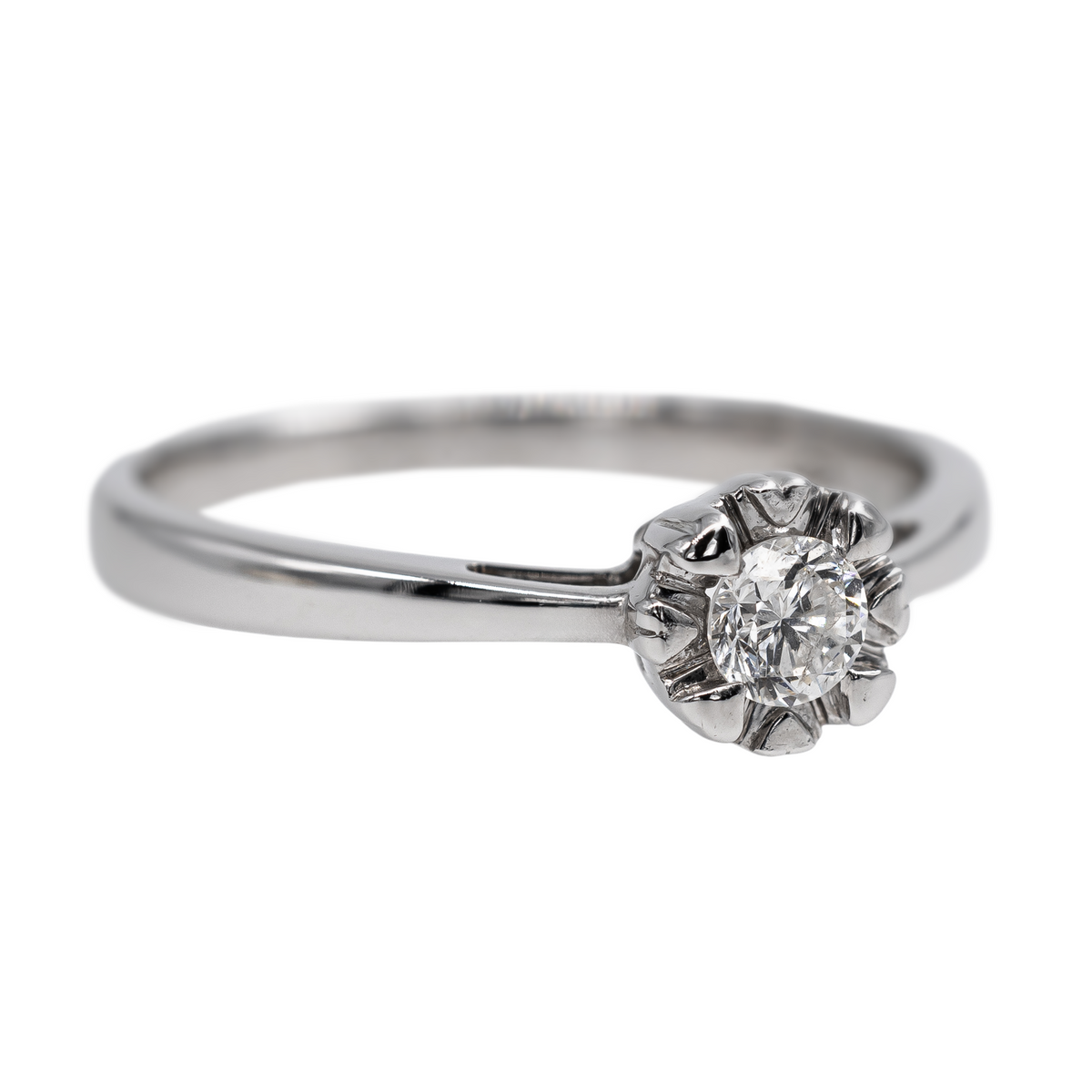 White Gold Solitaire Diamond Ring