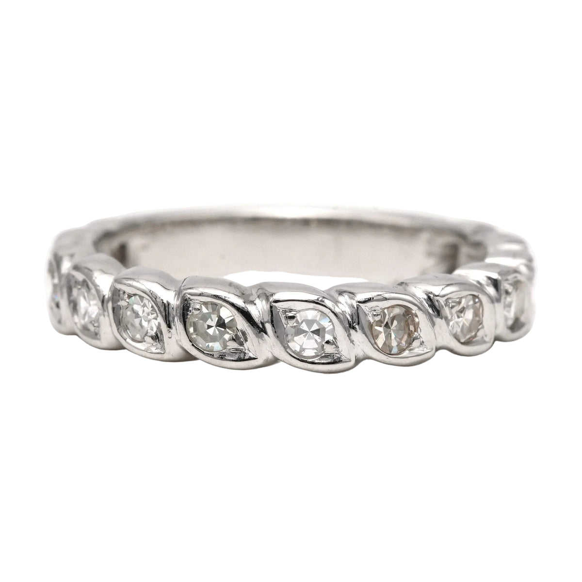 White Gold and Diamond Wedding Band