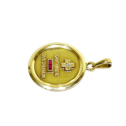 AUGIS Medal in yellow gold, rubies, and diamonds