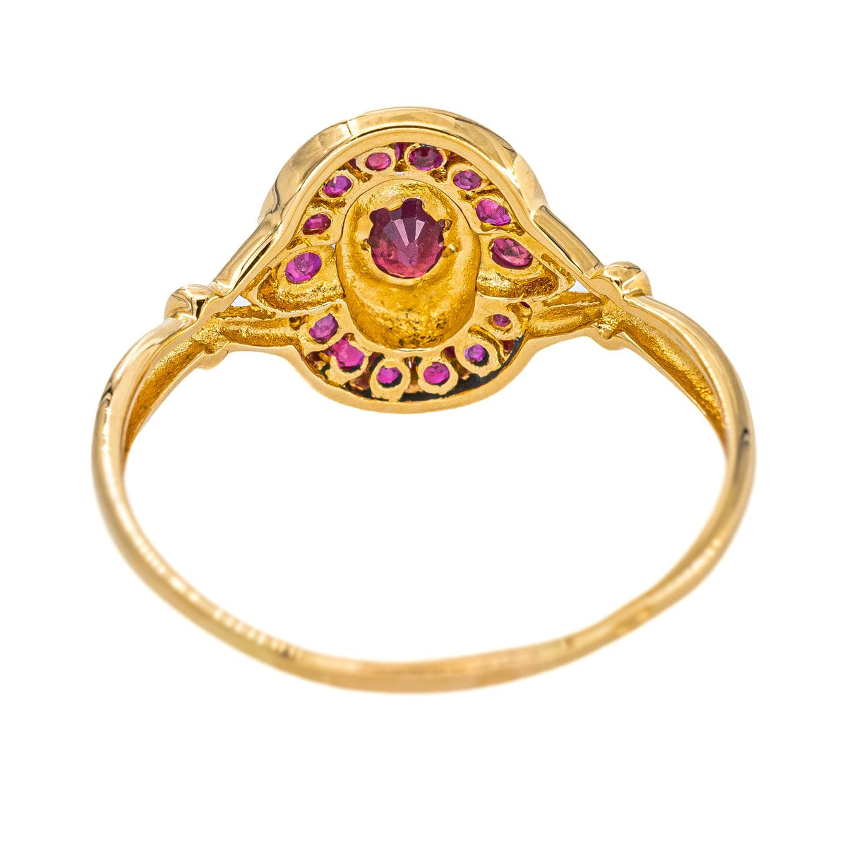 Bague Or jaune Rubis traité