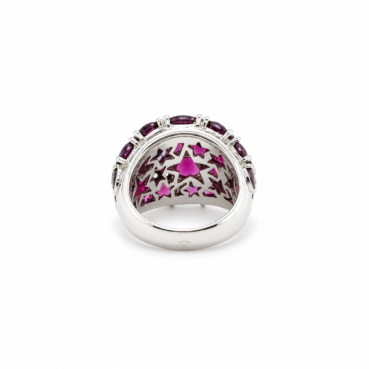 "Dôme" Ring in White Gold, Tourmalines, and Diamonds