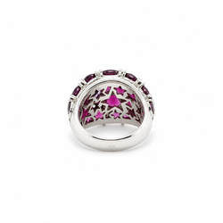 "Dôme" Ring in White Gold, Tourmalines, and Diamonds