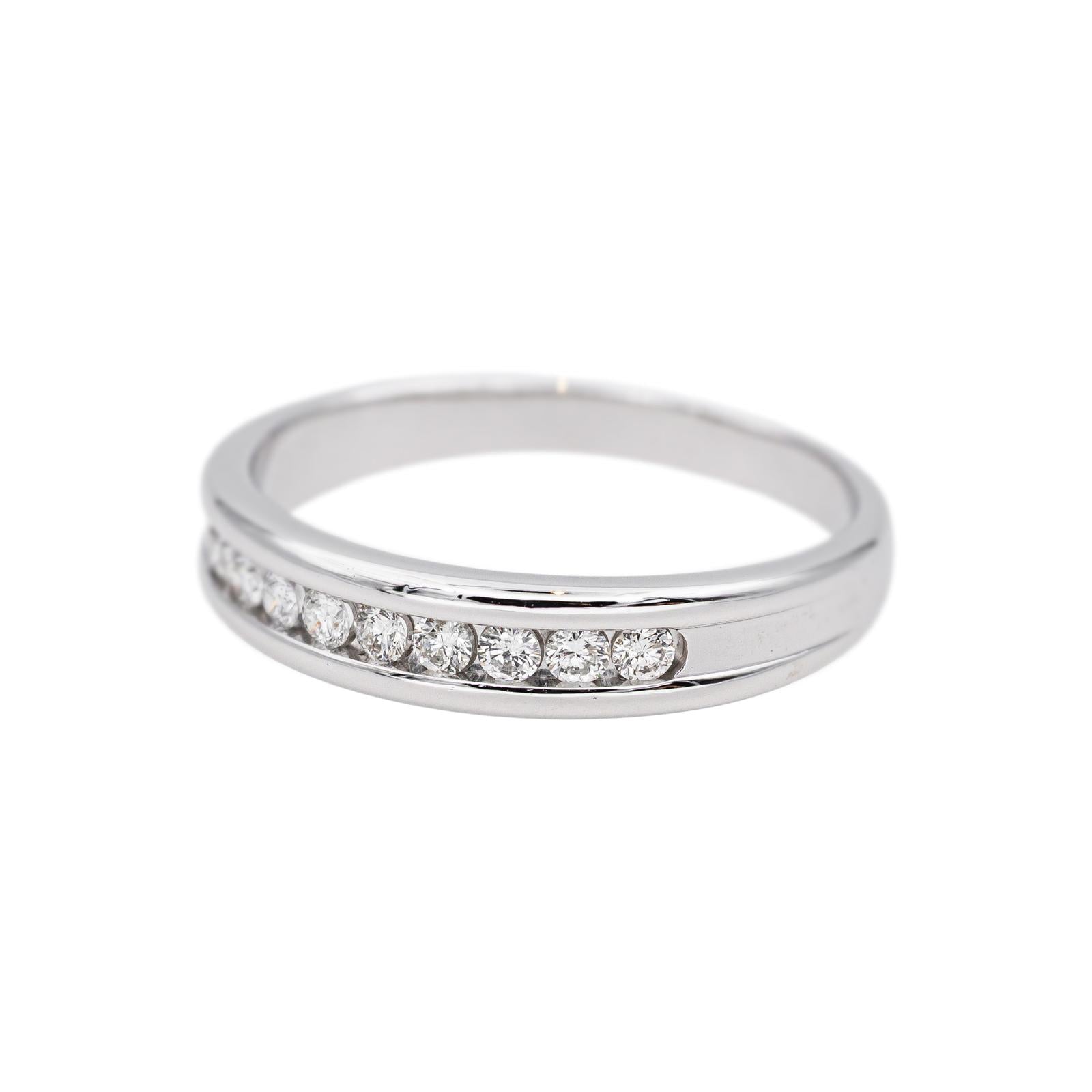Bague Demi-alliance Or blanc Diamant