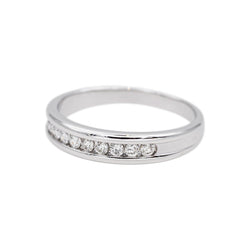 Bague Demi-alliance Or blanc Diamant