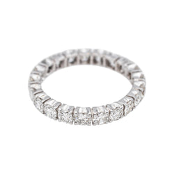 American-Style Wedding Band in White Gold with Diamonds