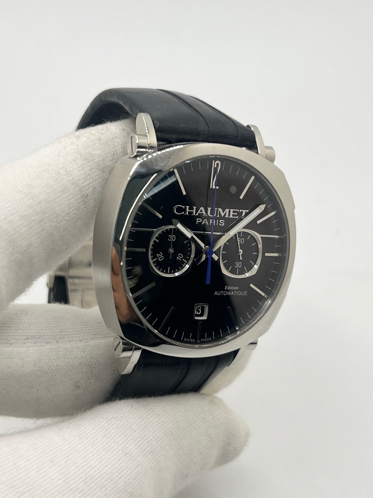 CHAUMET "Dandy" Watch in Steel and Leather