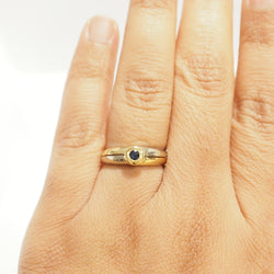 Solitaire Ring in White gold, Yellow gold, and Sapphire