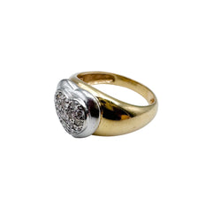 Ring Heart in yellow gold, white gold and diamonds.