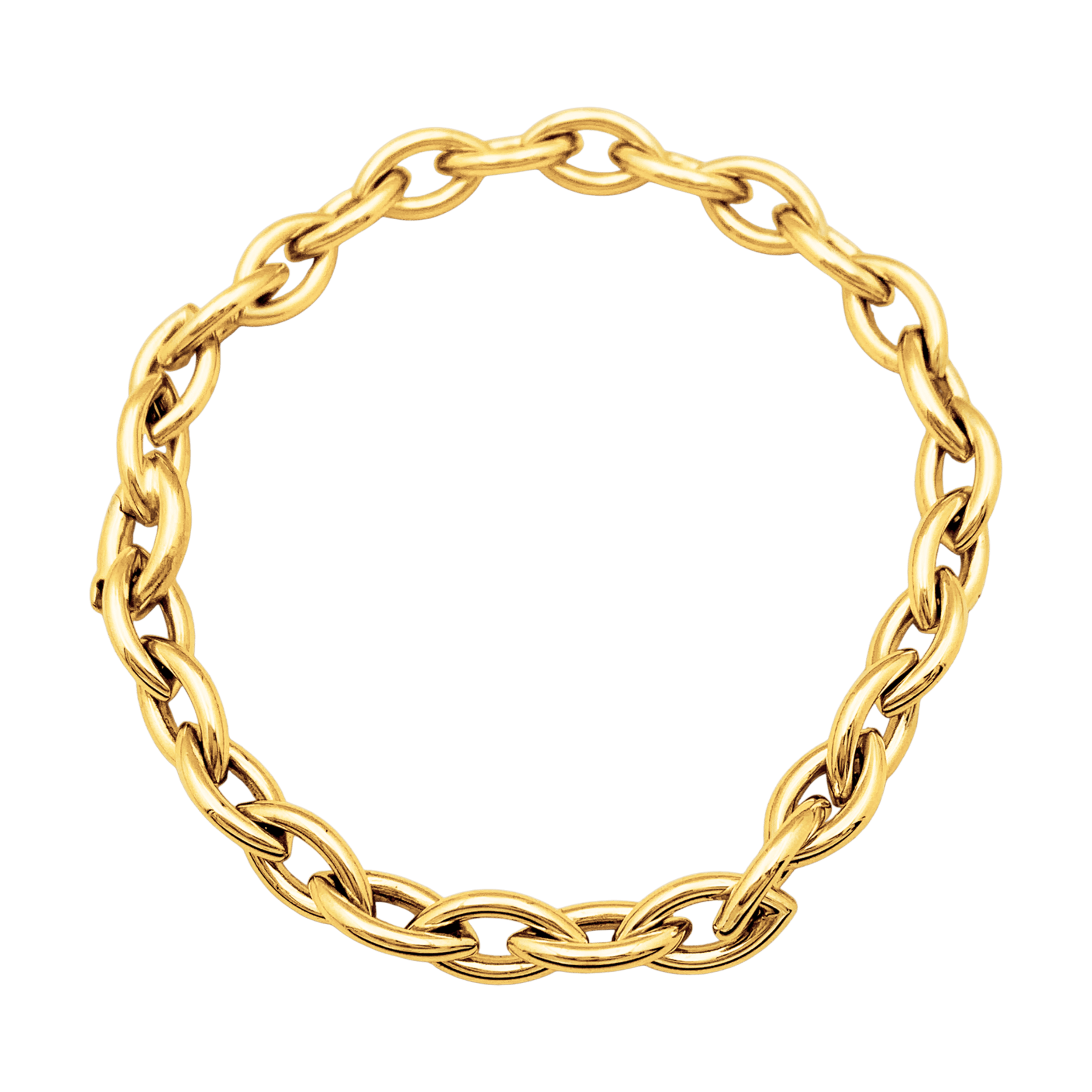 Bracelet Poiray, or jaune maillons navettes.