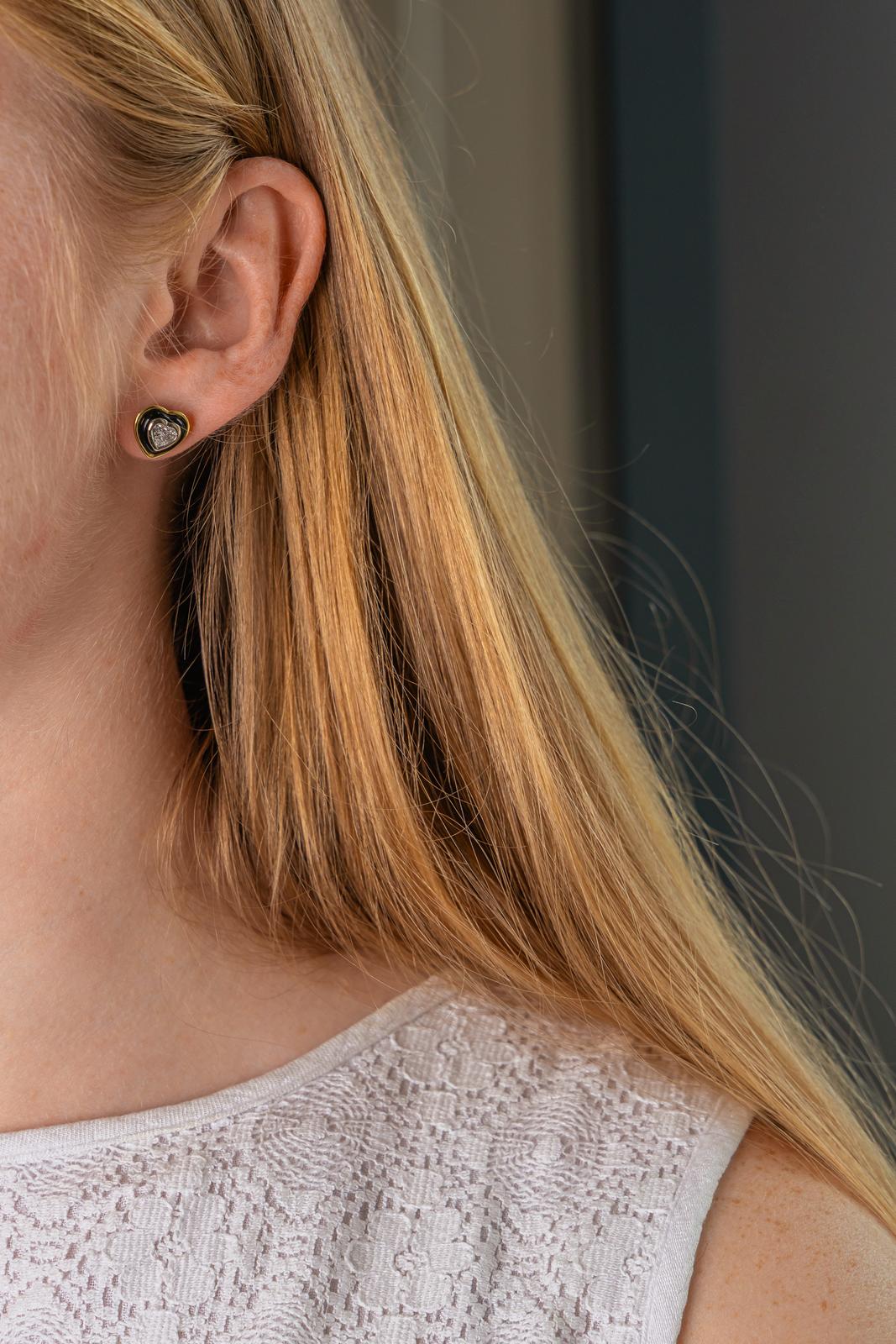 Boucles d'oreilles Puces Or jaune Diamant