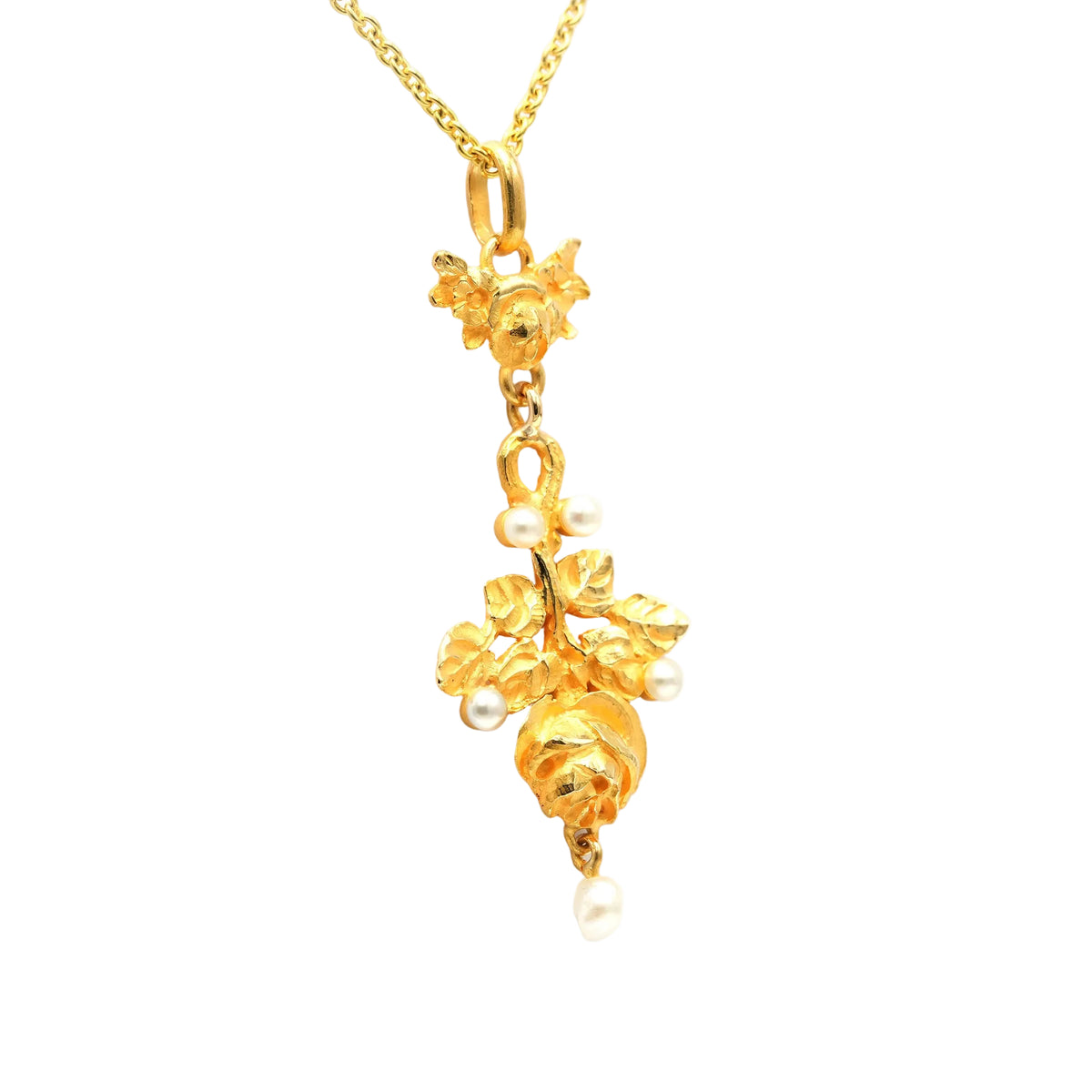 Yellow Gold and Pearl Pendant