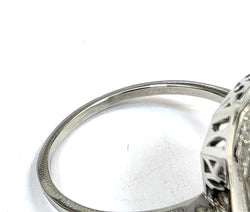 "Entourage" Ring in White Gold, Sapphire, and Diamonds