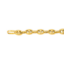 Yellow Gold Coffee Bean Link Bracelet
