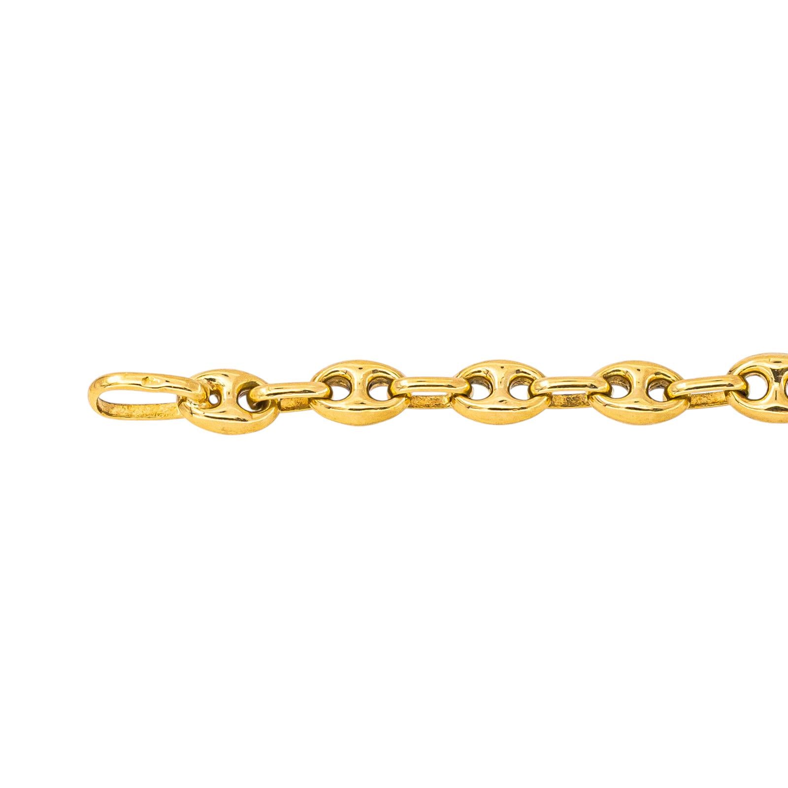 Yellow Gold Coffee Bean Link Bracelet