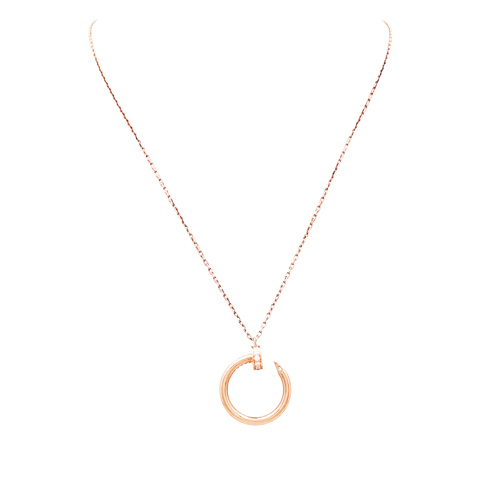 Collier Cartier, "Juste un Clou", or rose et diamants.