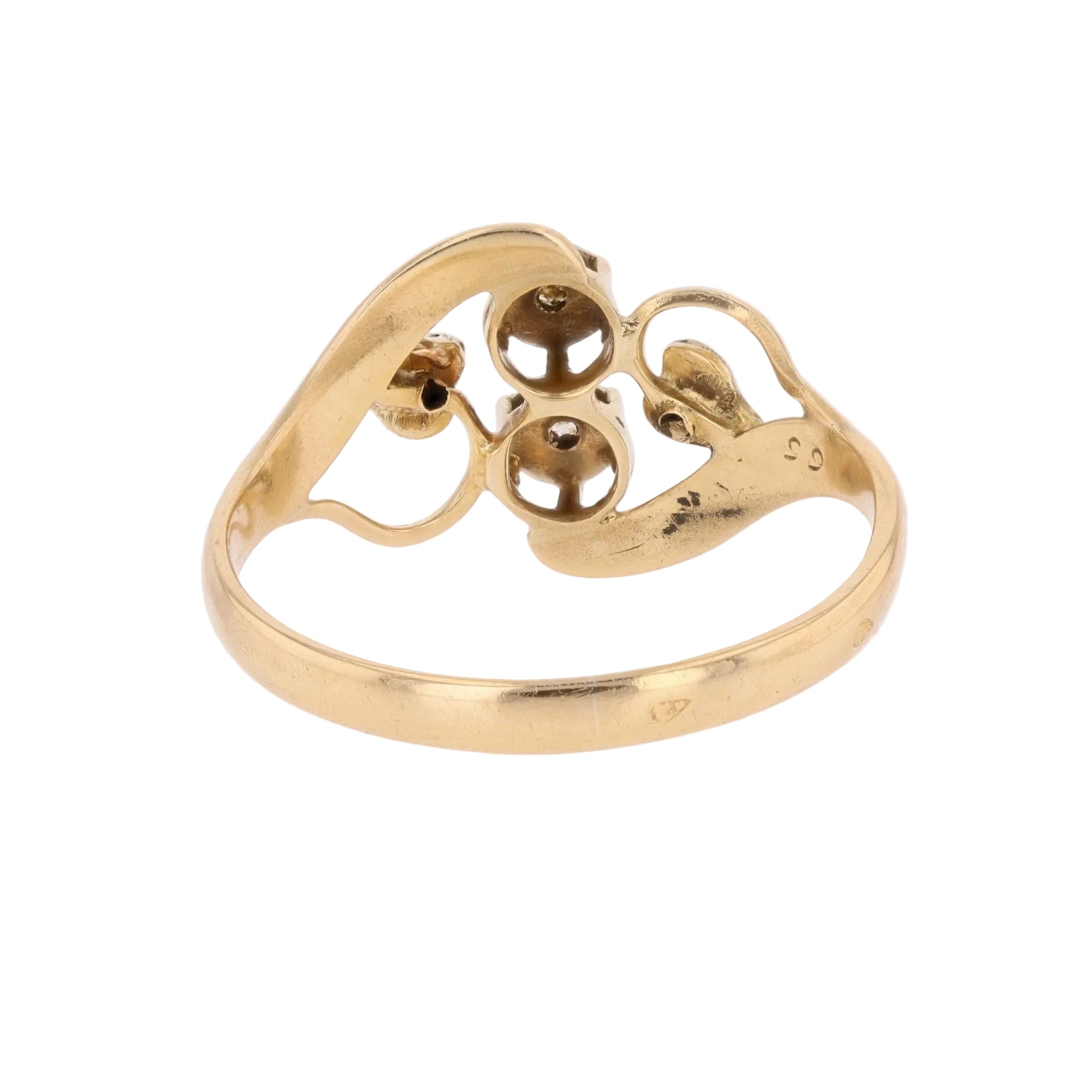 Toi & Moi Ring in white gold, yellow gold and diamonds