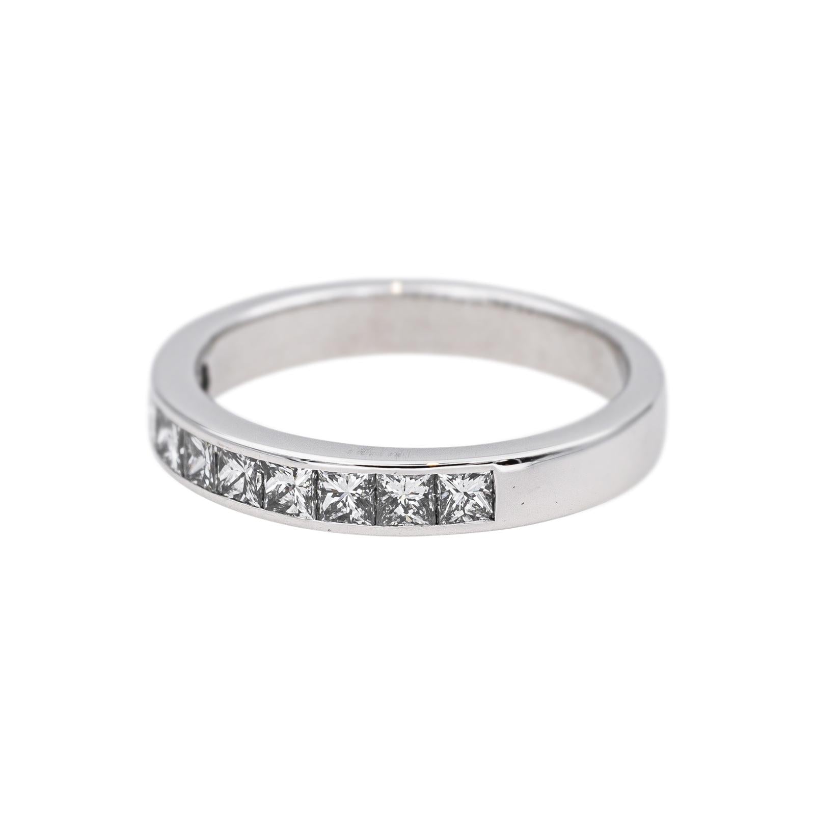 Bague  Demi-alliance  Or blanc  Diamant