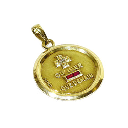 AUGIS Medal in yellow gold, rubies, and diamonds