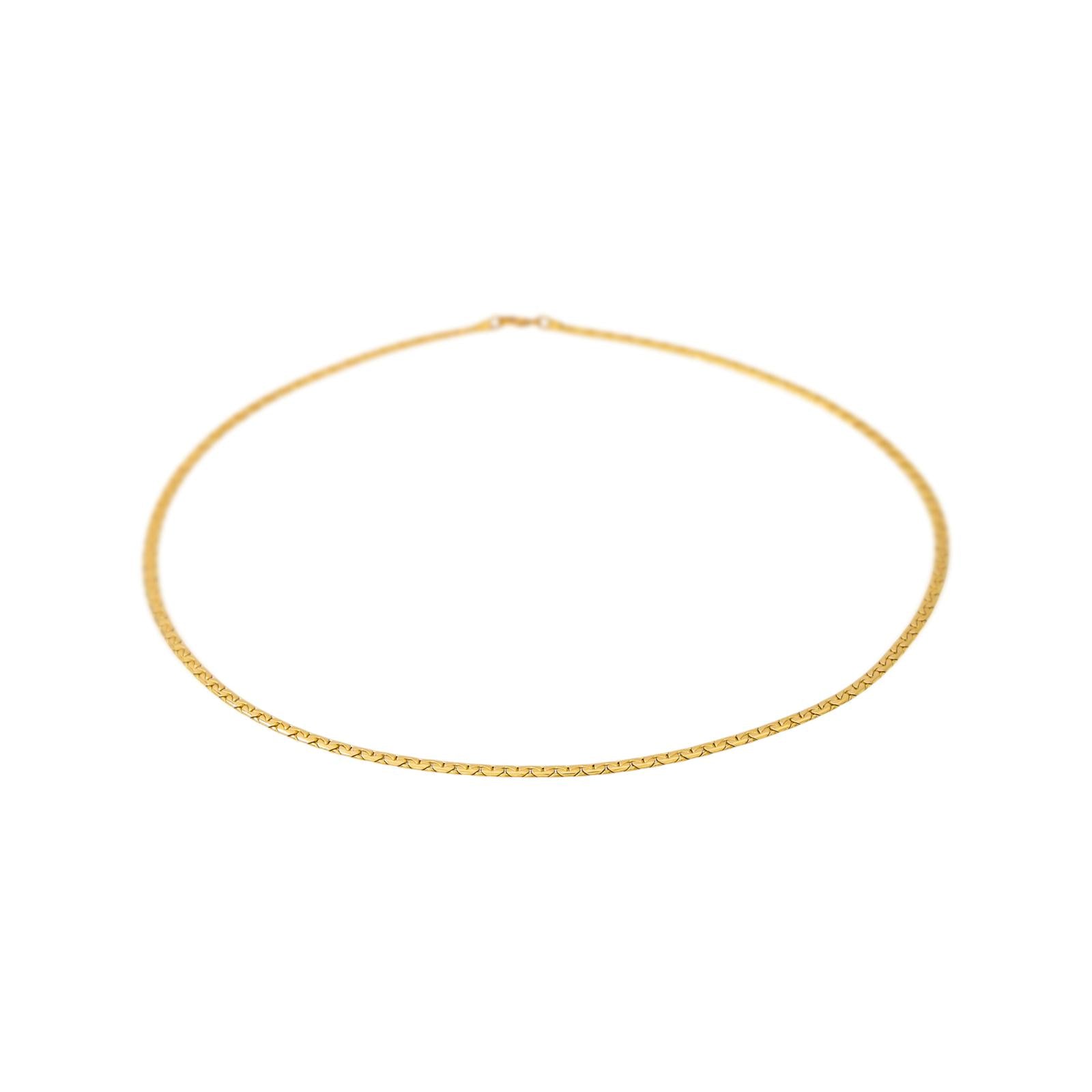 Yellow Gold Bean-Shaped Link Necklace