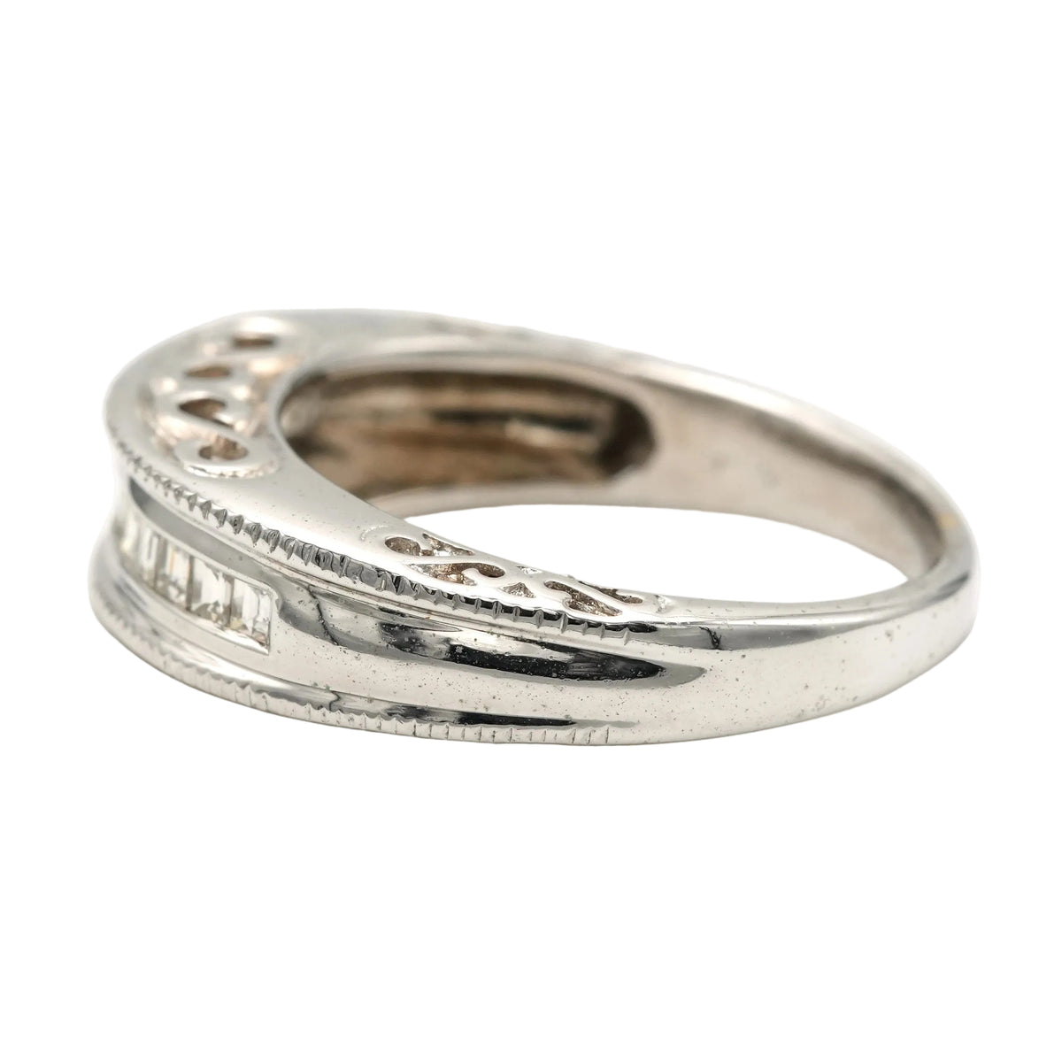 White Gold and Diamond Bangle Ring