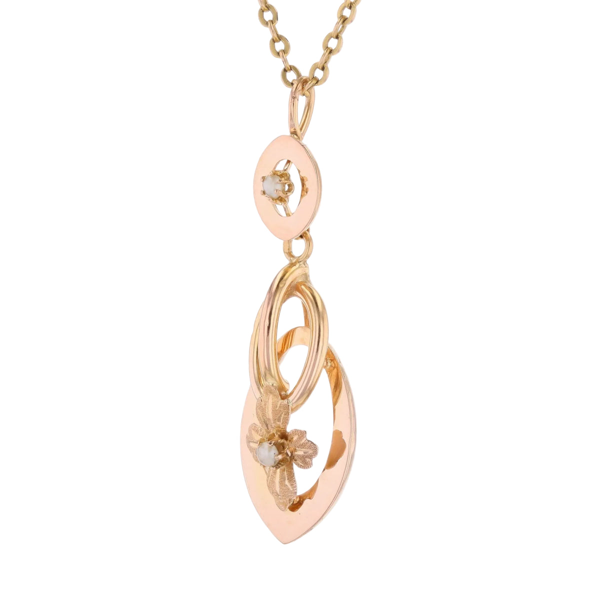 Rose gold and pearl pendant