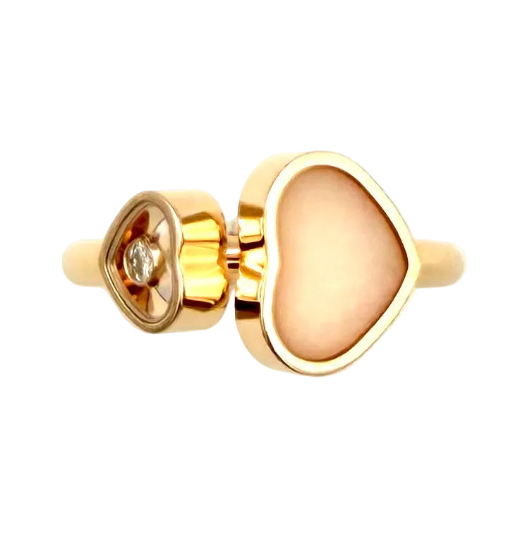 CHOPARD "Happy Hearts" Toi & Moi Ring in rose gold, Opal, and Diamond