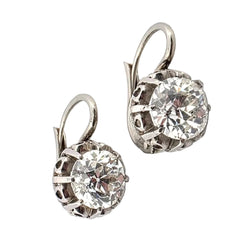 White Gold and Diamond Lever-back Earrings
