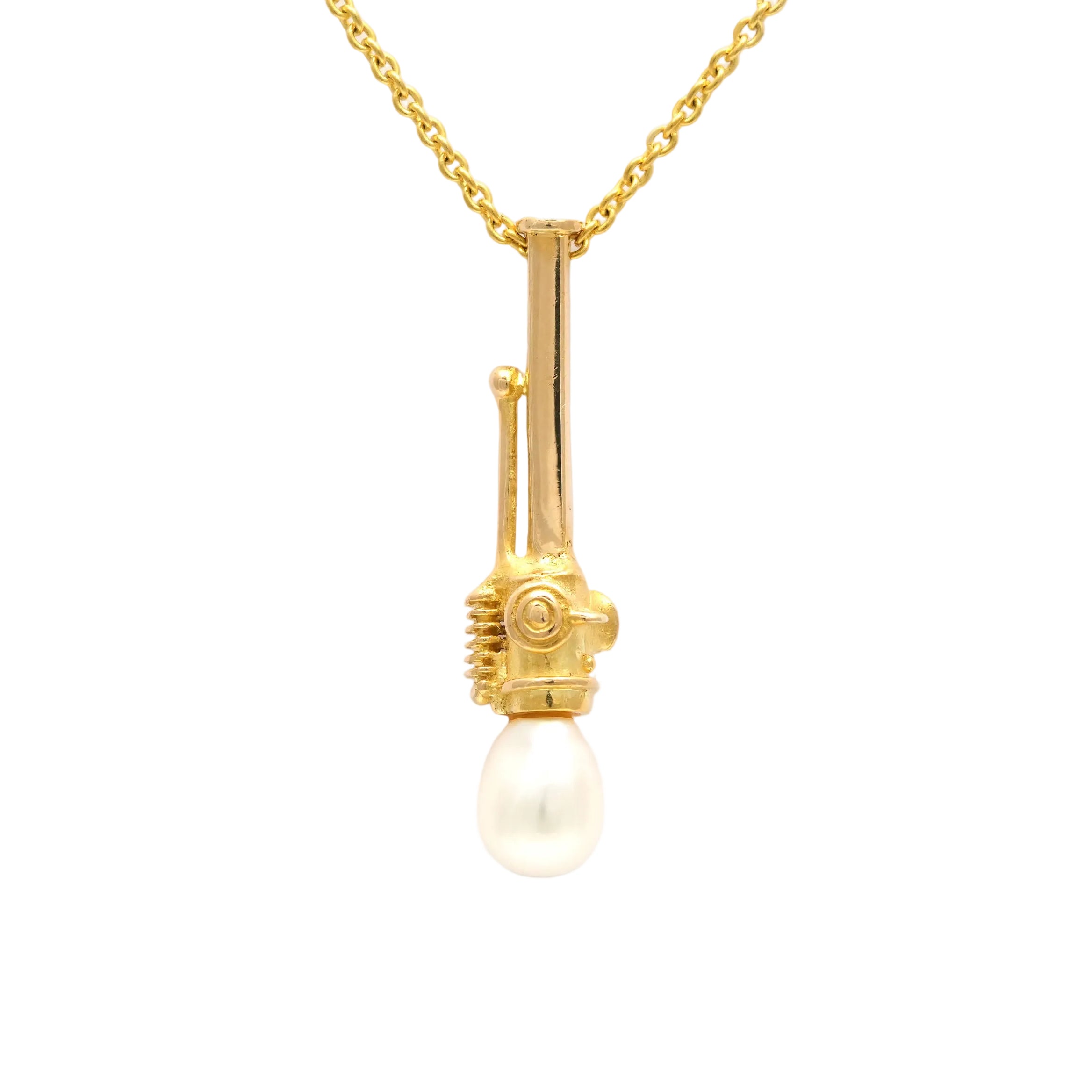 Yellow Gold and Pearl Pendant