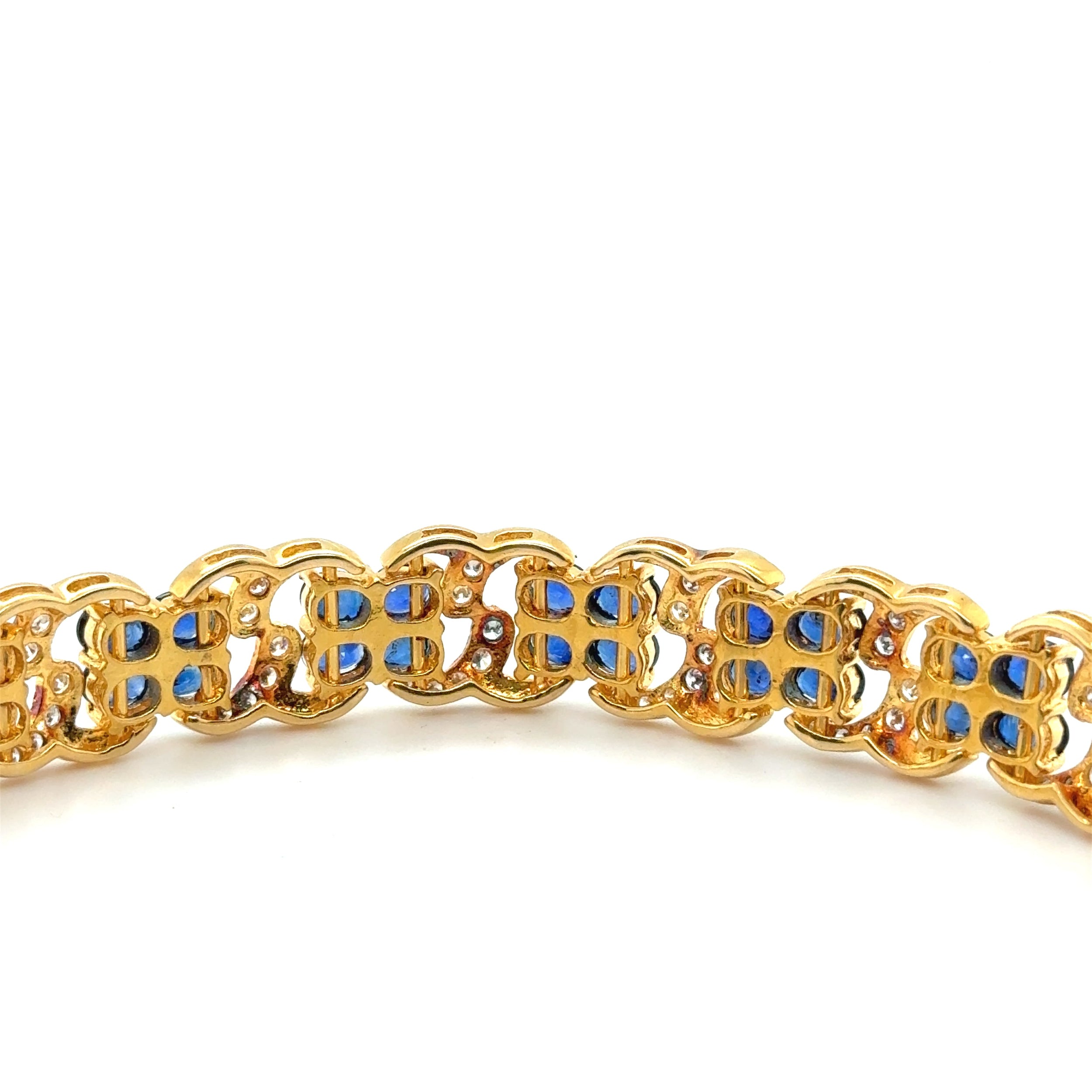 Yellow Gold Bracelet with Sapphires and Diamonds