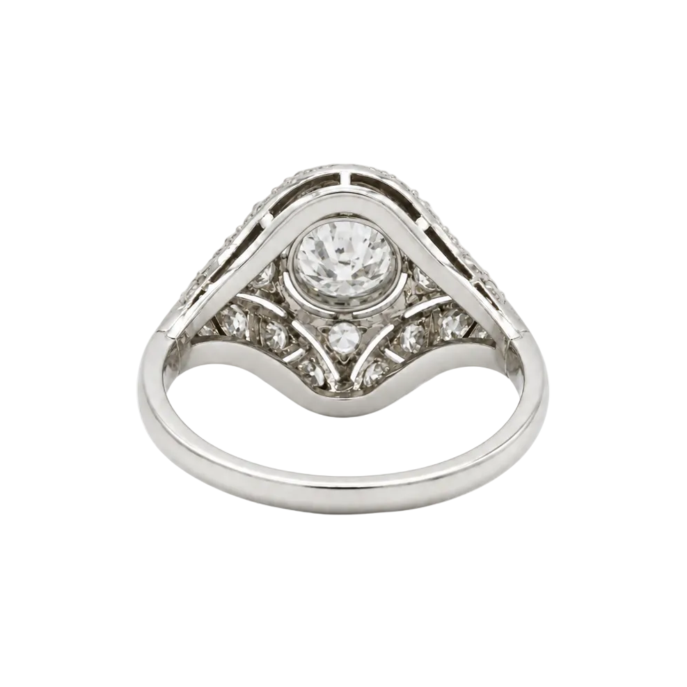 Platinum and Diamond Dome Ring