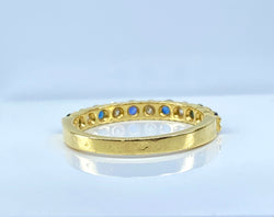 Yellow Gold Wedding Band with Sapphires and Diamonds