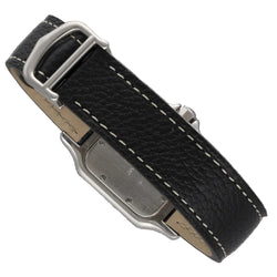 CARTIER "Santos" Watch in yellow gold, stainless steel, and leather