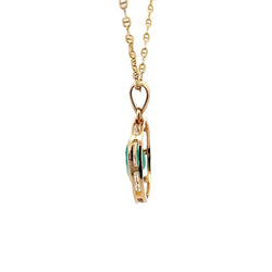 Collier Pendentif en or jaune, émeraude et diamants