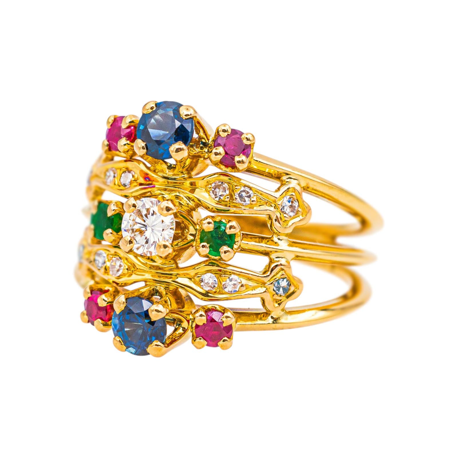 Bague Or jaune Saphir