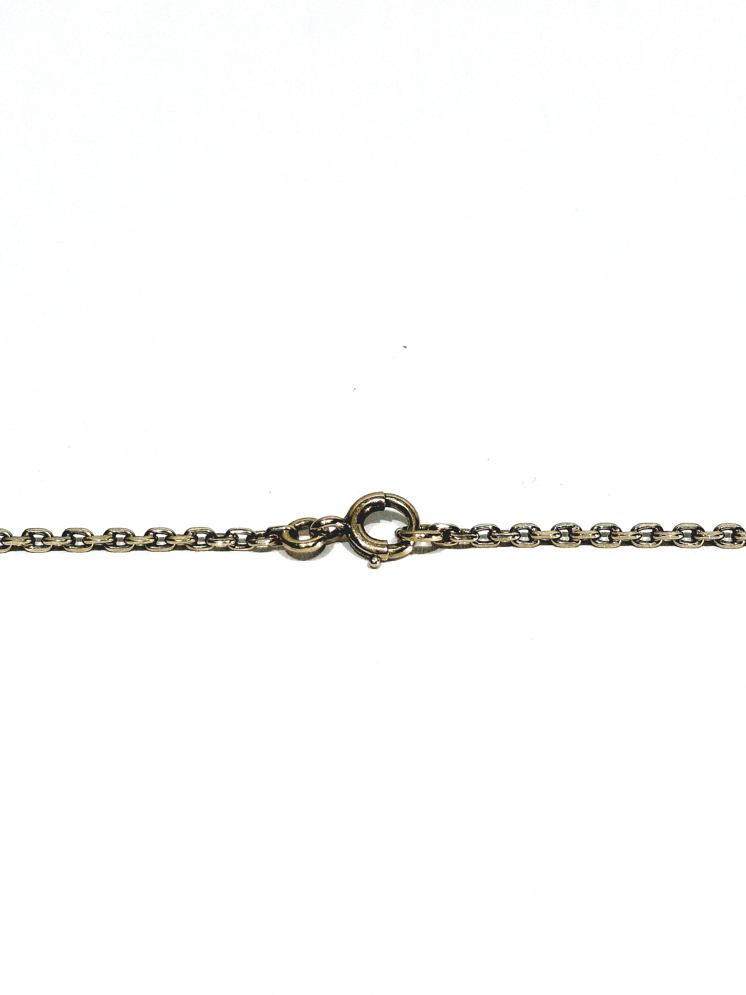 Rose gold long necklace with Tahitian pearls.