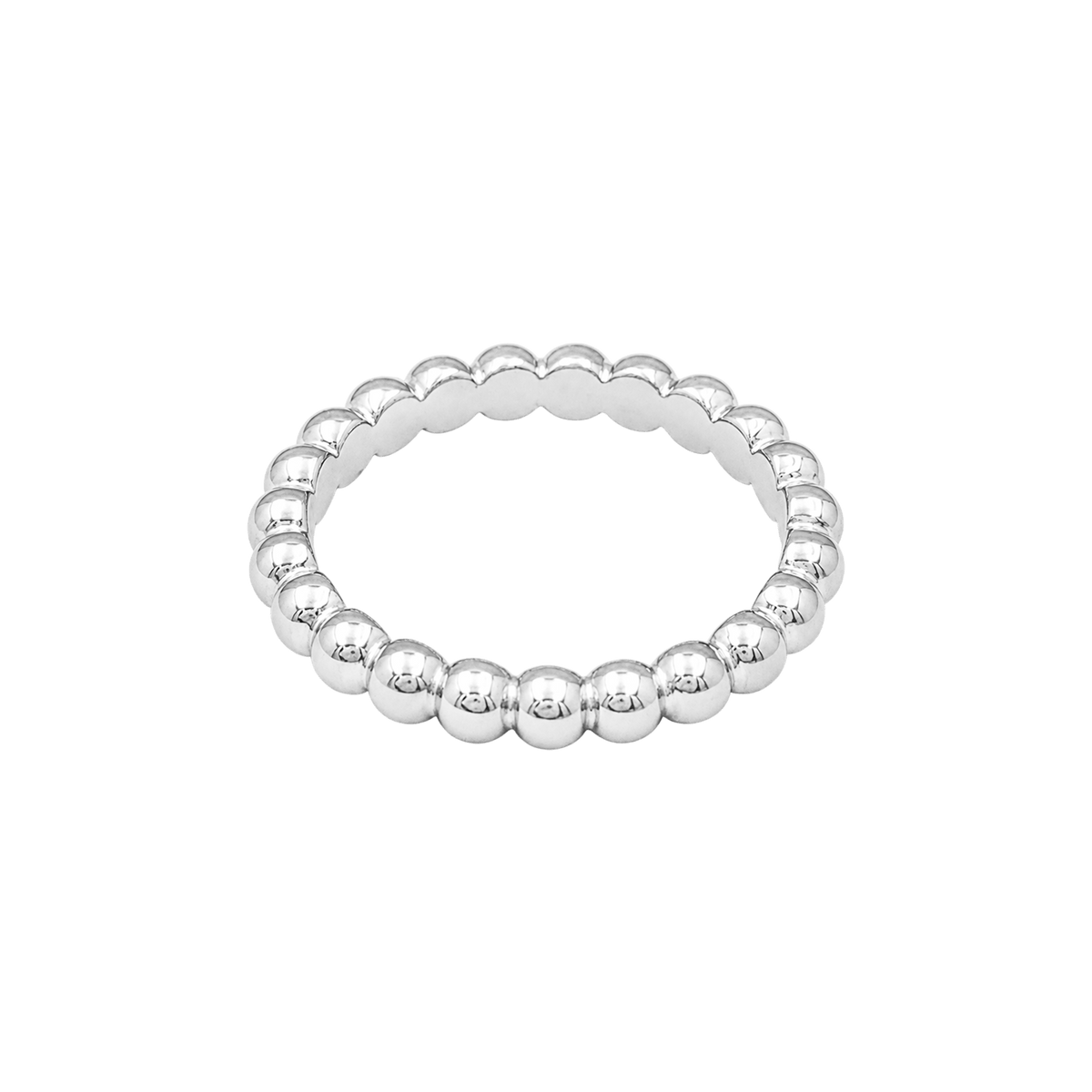 VAN CLEEF & ARPELS "Perlée" MM Ring in White Gold