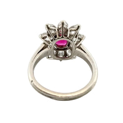 Marguerite Ring in Platinum, Ruby, and Diamonds