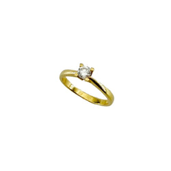 Yellow Gold Solitaire Ring with Diamond