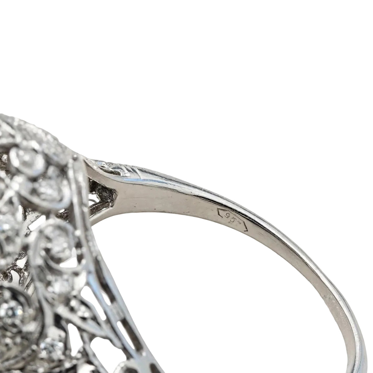 Platinum and Diamond Dome Ring