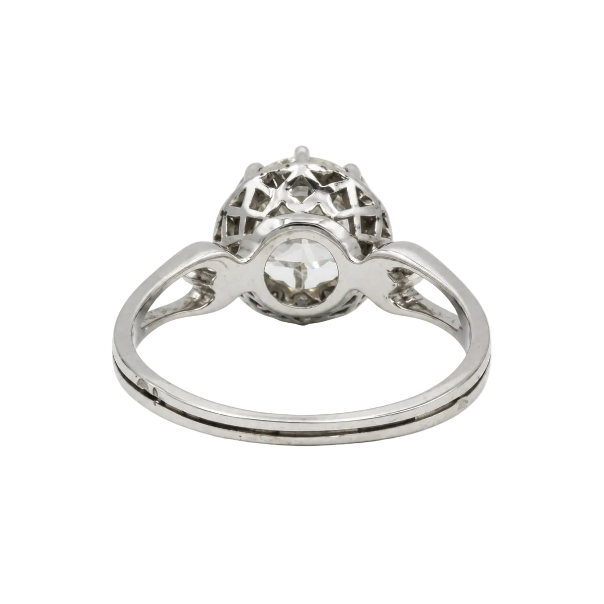 Bague Solitaire en or blanc, platine et diamant
