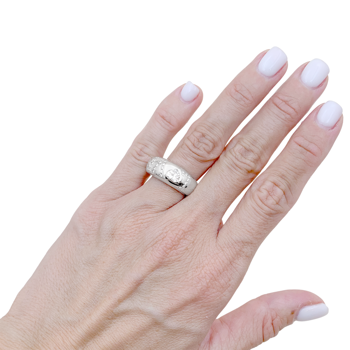 CHOPARD "Love" Bangle Ring in White Gold with Diamonds