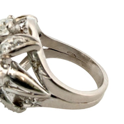 Cocktail Ring in Platinum, Emerald, and Diamonds