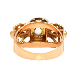 Tank Ring in white gold, yellow gold, and zirconia