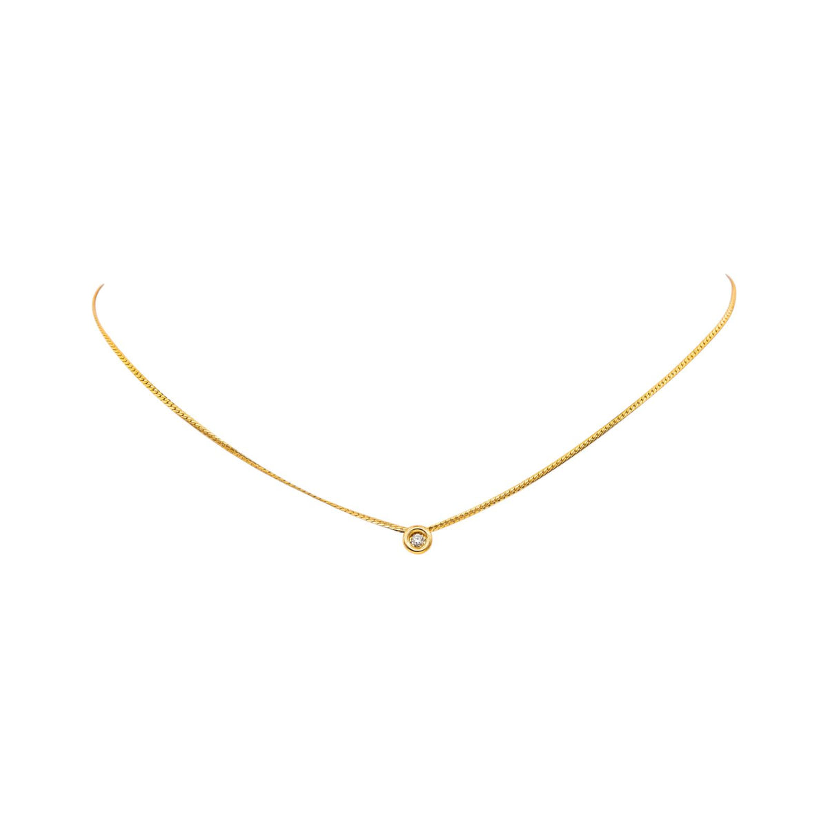 Collier Solitaire Or jaune Diamant